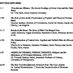 Schedules. Iranian Studies,...