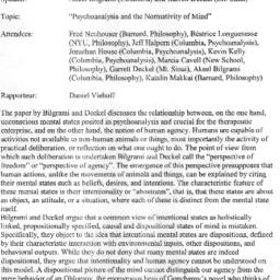 Minutes, 2006-01-30. Psycho...