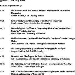 Schedules, The Study of the...