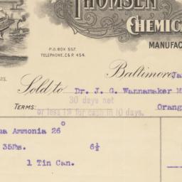 Thomsen Chemical Company. Bill