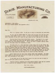 Dixie Manufacturing Co.. Letter - Recto