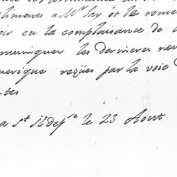 [Document, 1781 August 23]