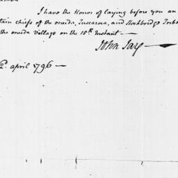 [Document, 1796 April 02]