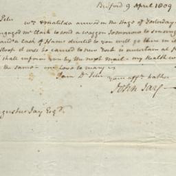 Document, 1809 April 09